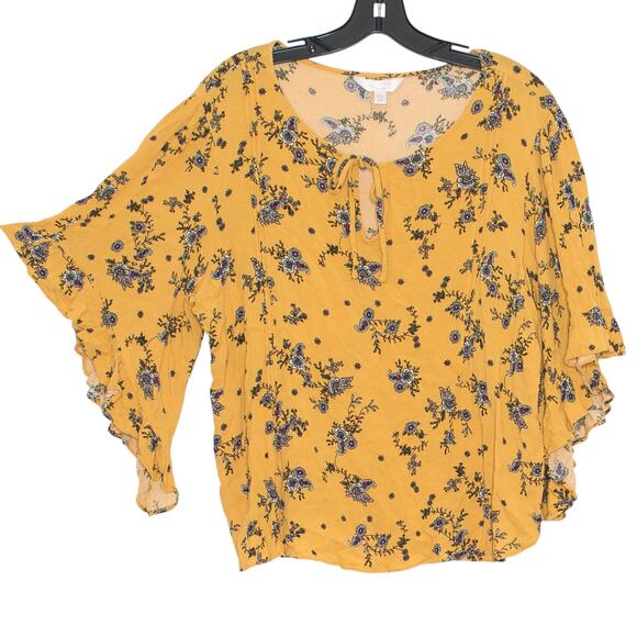 LC Lauren Conrad Top Boho Cottage Prairie Peasant Coastal Grandma Floral XXL - Picture 5 of 5